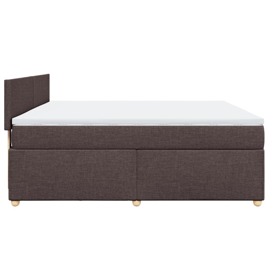 Boxspring met matras stof donkerbruin 180x200 cm