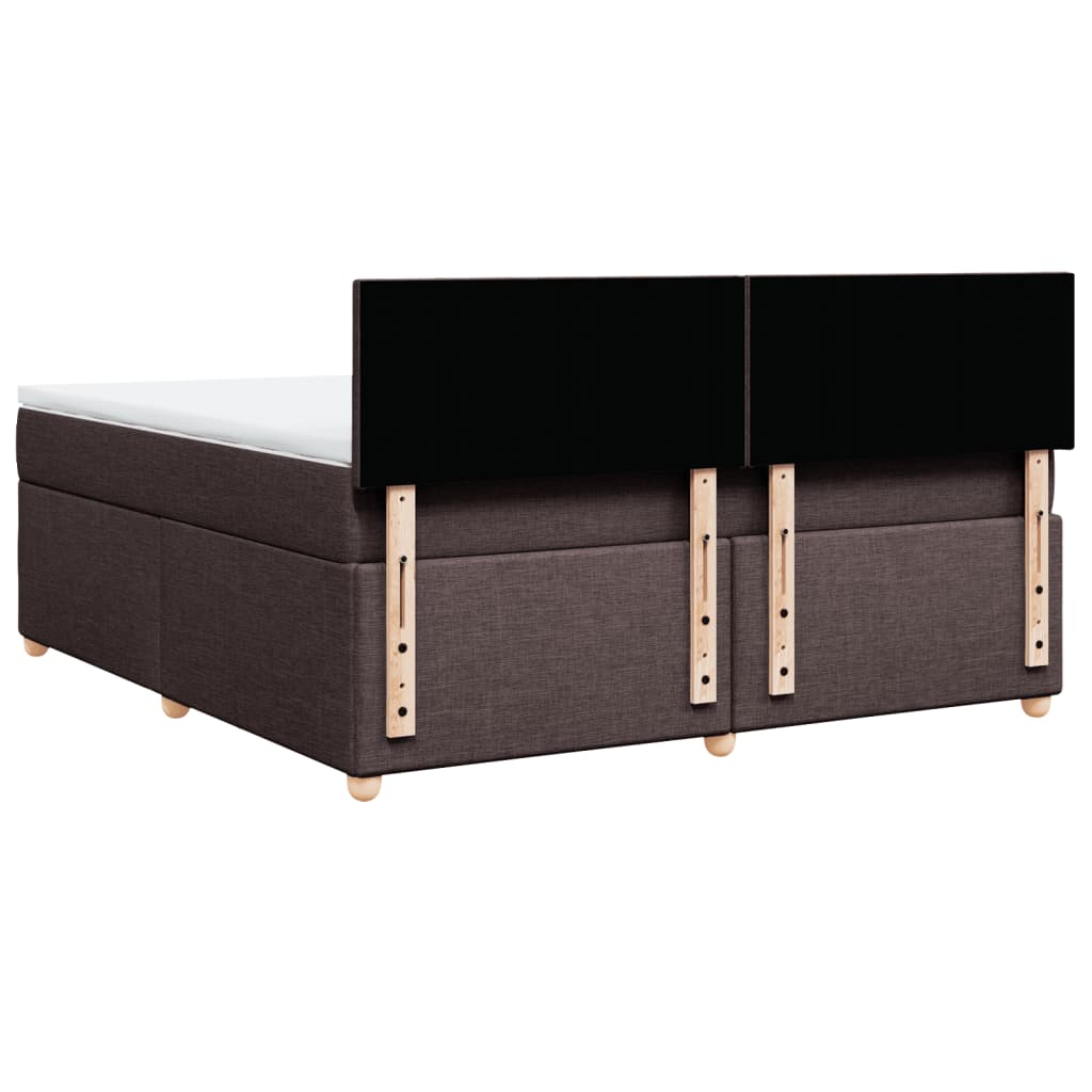 Boxspring met matras stof donkerbruin 180x200 cm