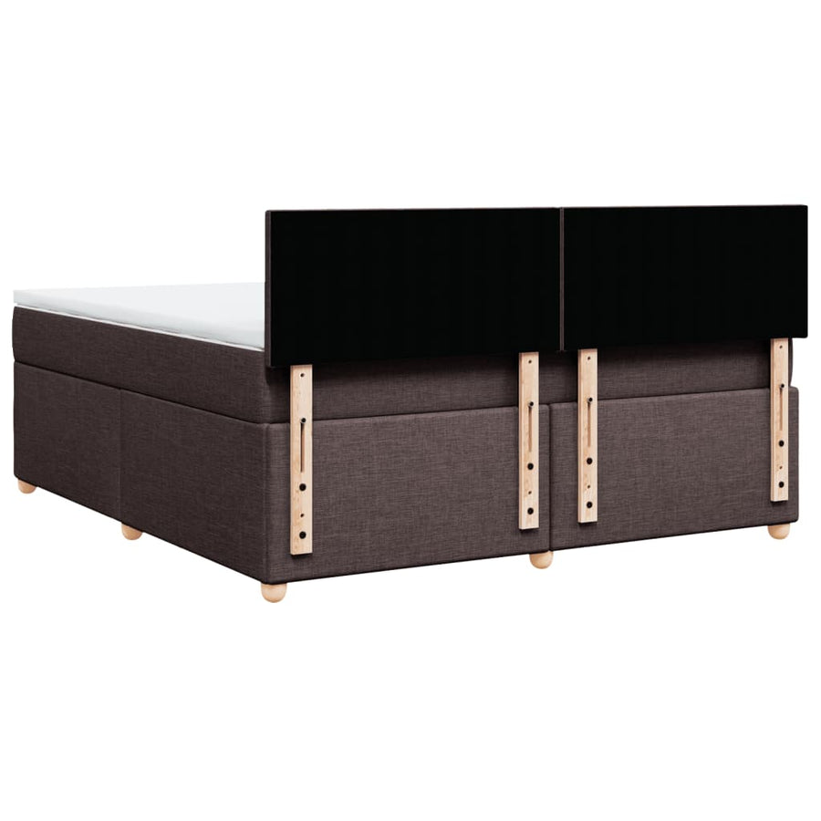 Boxspring met matras stof donkerbruin 180x200 cm