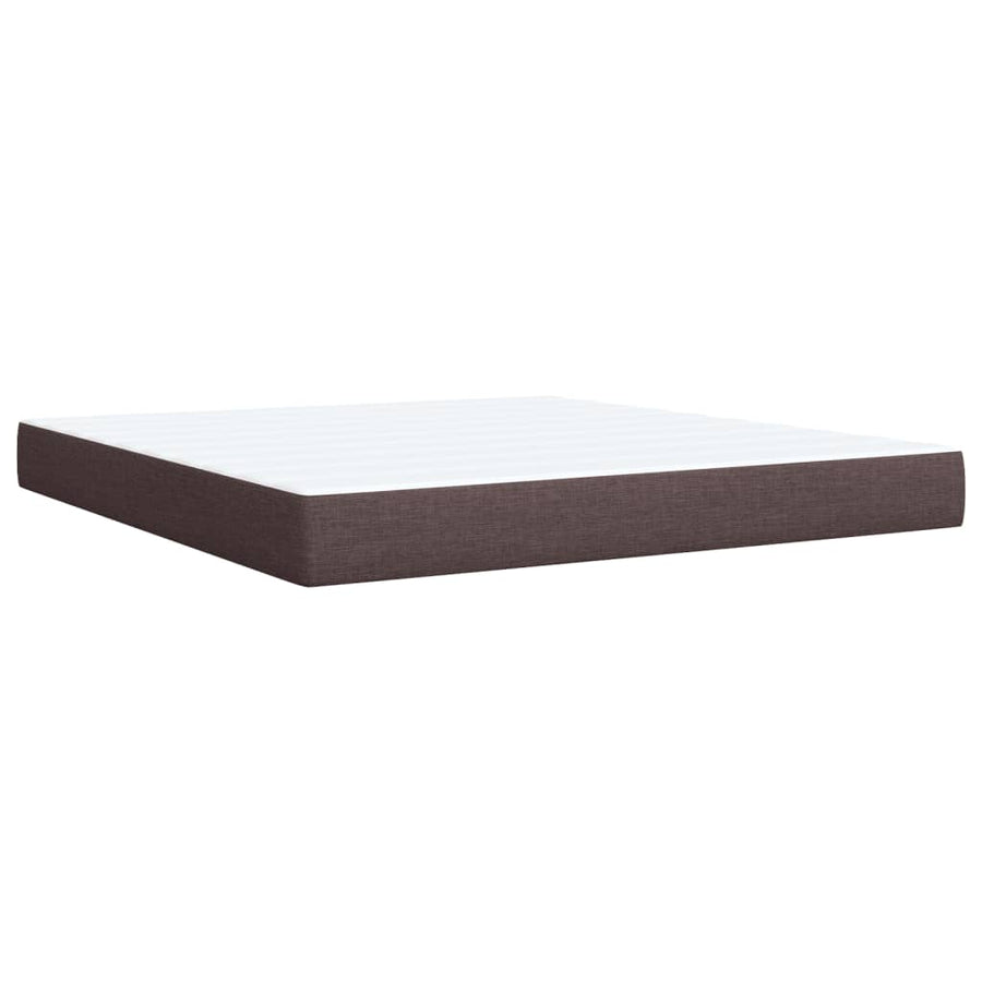 Boxspring met matras stof donkerbruin 180x200 cm