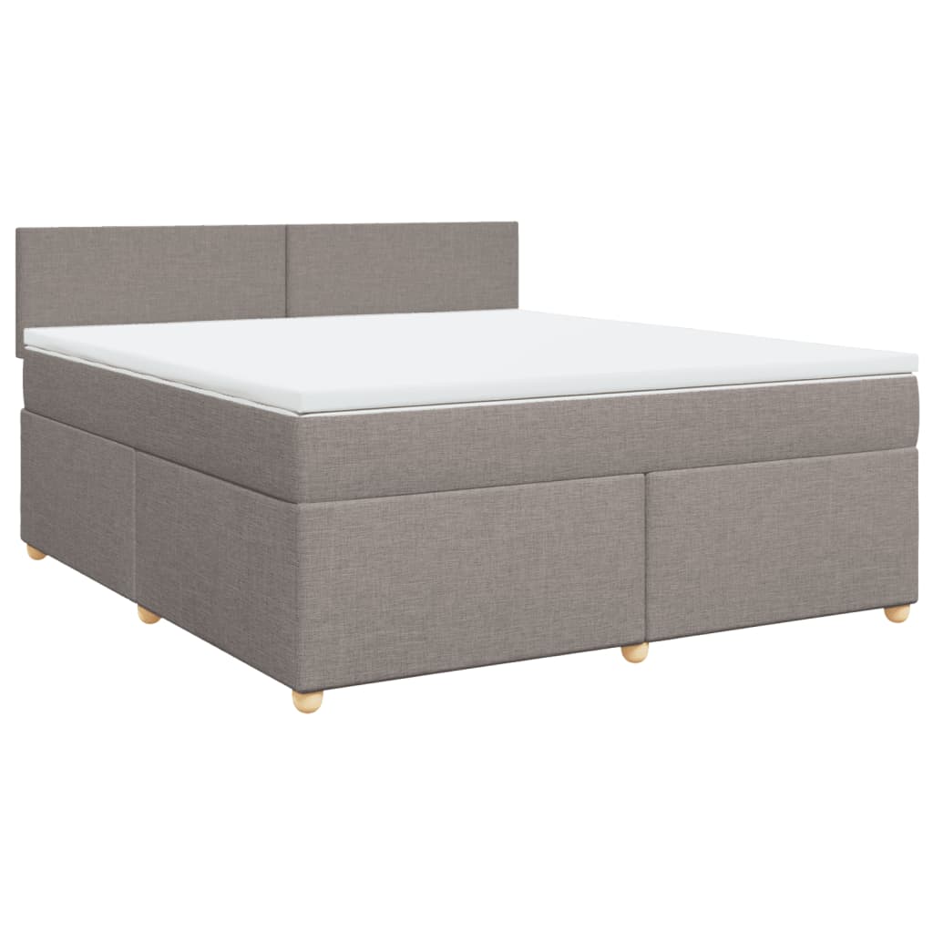 Boxspring met matras stof taupe 180x200 cm