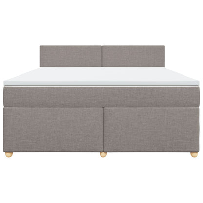 Boxspring met matras stof taupe 180x200 cm
