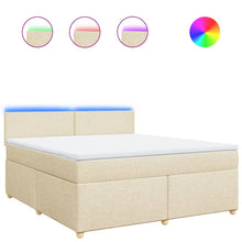 Boxspring met matras stof crèmekleurig 180x200 cm