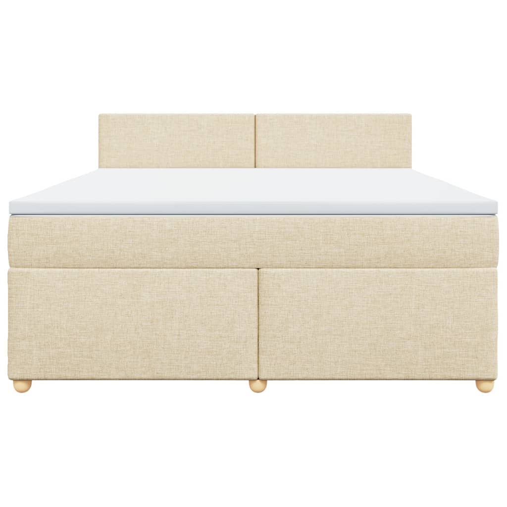 Boxspring met matras stof crèmekleurig 180x200 cm