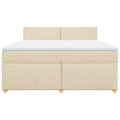 Boxspring met matras stof crèmekleurig 180x200 cm