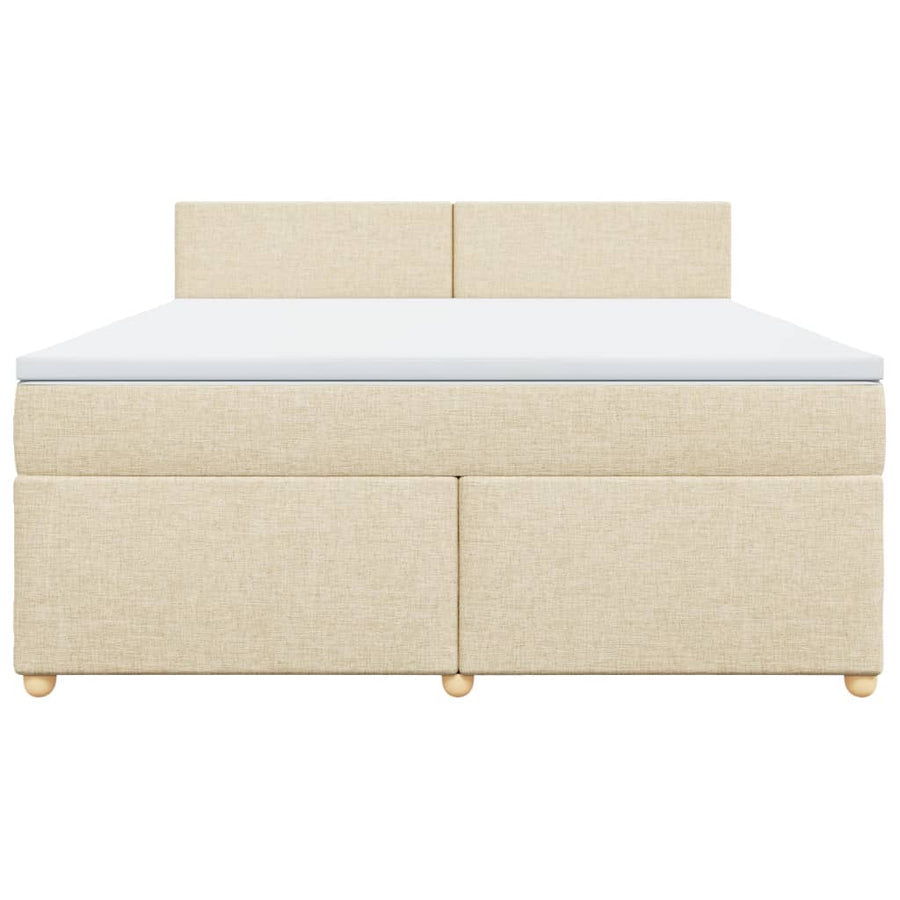 Boxspring met matras stof crèmekleurig 180x200 cm