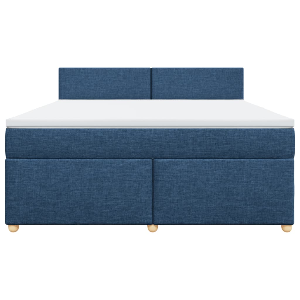 Boxspring met matras stof blauw 180x200 cm