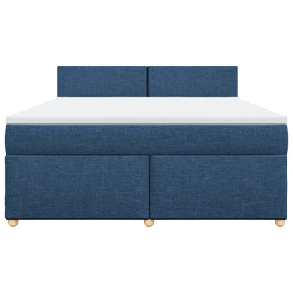 Boxspring met matras stof blauw 180x200 cm