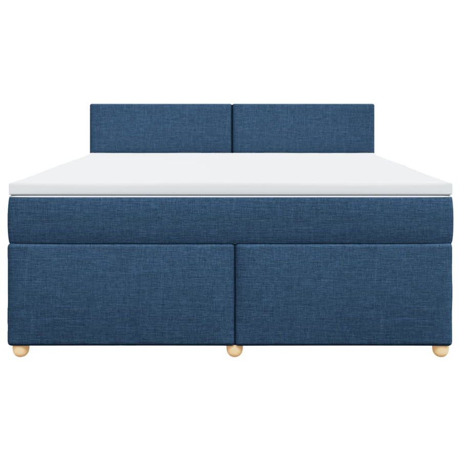 Boxspring met matras stof blauw 180x200 cm