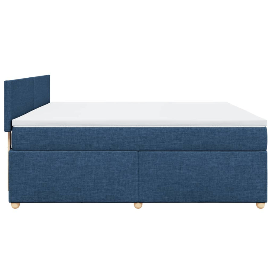 Boxspring met matras stof blauw 180x200 cm