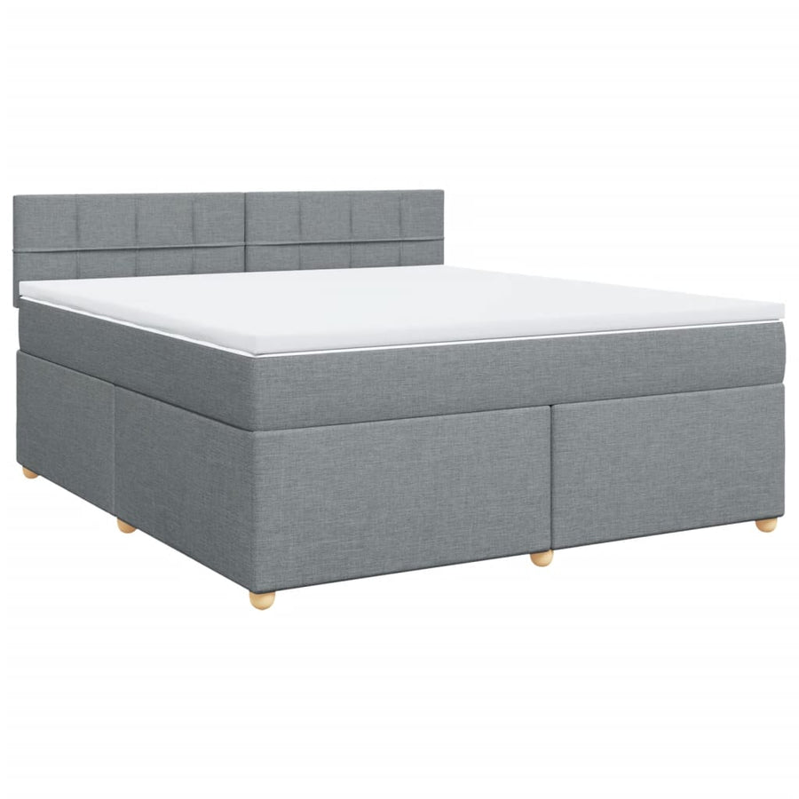 Boxspring met matras stof lichtgrijs 180x200 cm