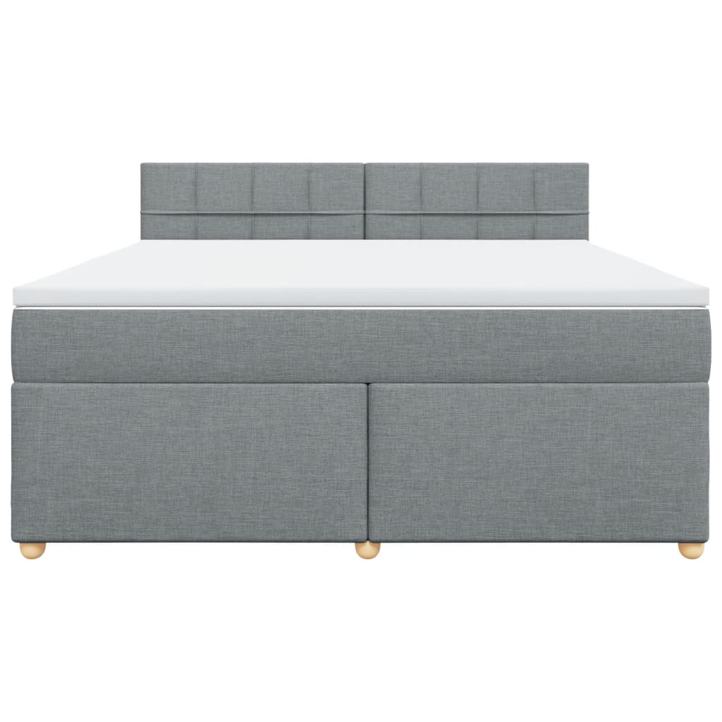 Boxspring met matras stof lichtgrijs 180x200 cm