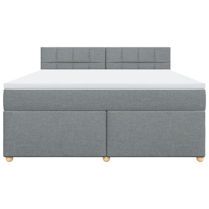 Boxspring met matras stof lichtgrijs 180x200 cm