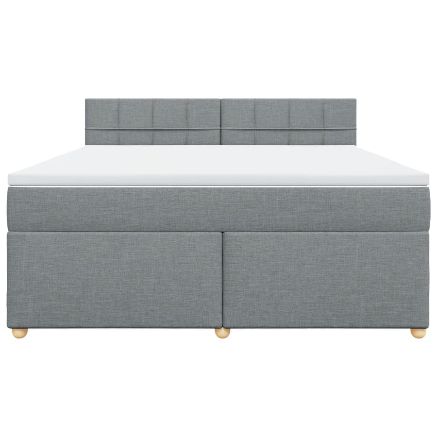 Boxspring met matras stof lichtgrijs 180x200 cm