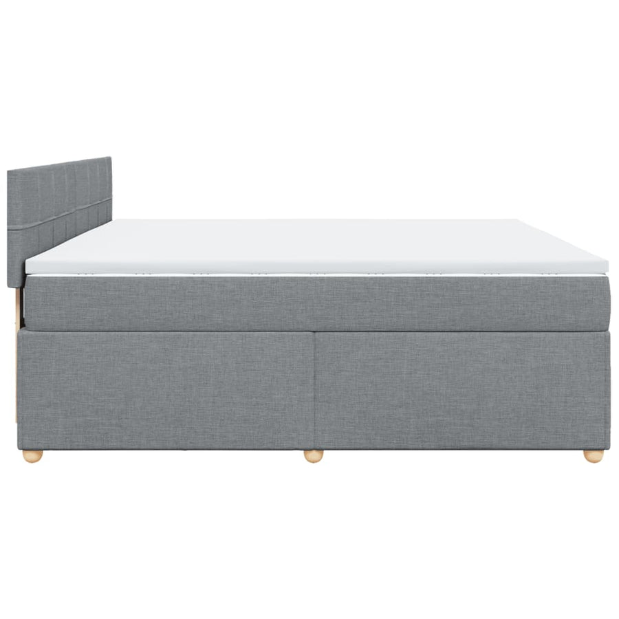 Boxspring met matras stof lichtgrijs 180x200 cm