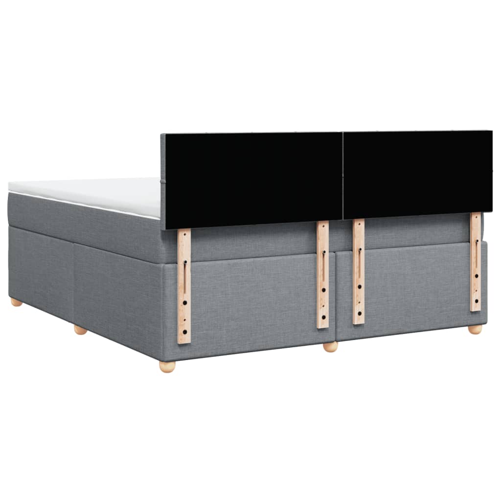 Boxspring met matras stof lichtgrijs 180x200 cm