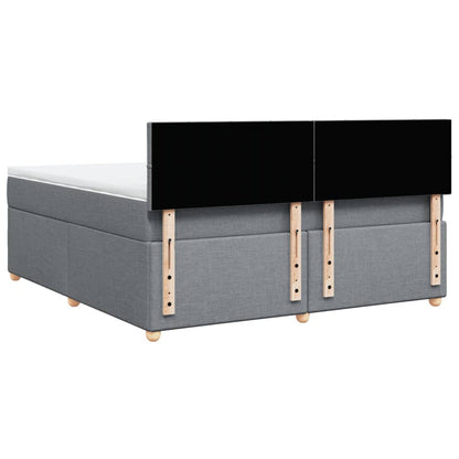 Boxspring met matras stof lichtgrijs 180x200 cm