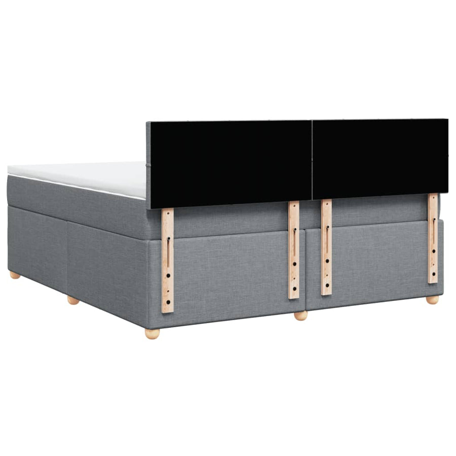 Boxspring met matras stof lichtgrijs 180x200 cm