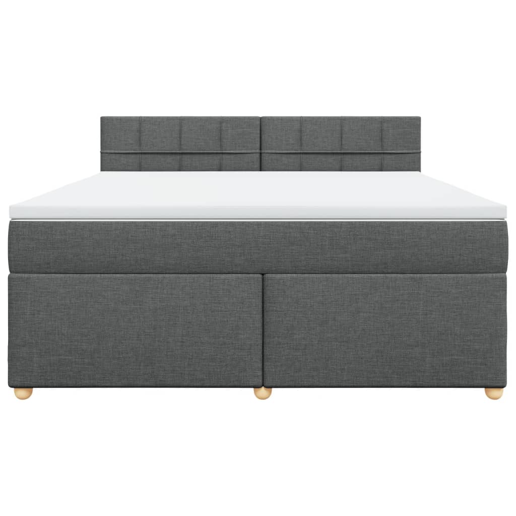 Boxspring met matras stof donkergrijs 180x200 cm