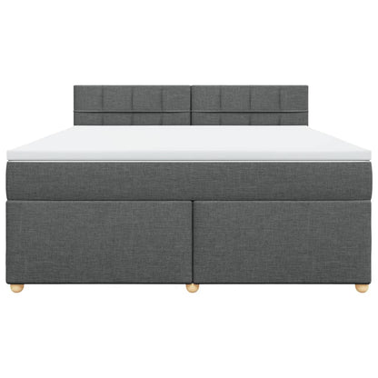 Boxspring met matras stof donkergrijs 180x200 cm