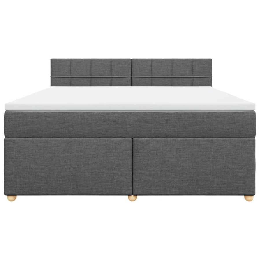 Boxspring met matras stof donkergrijs 180x200 cm