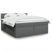 Boxspring 180x200 cm donkergrijs met matras