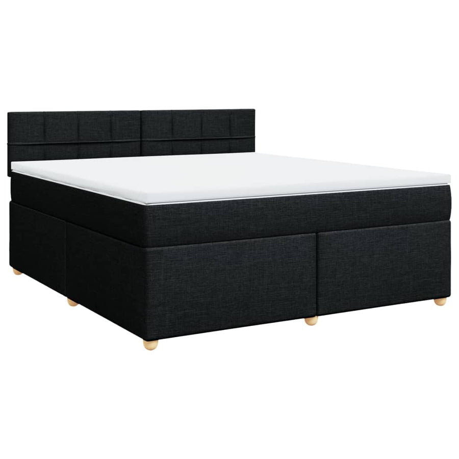 Boxspring met matras stof zwart 180x200 cm