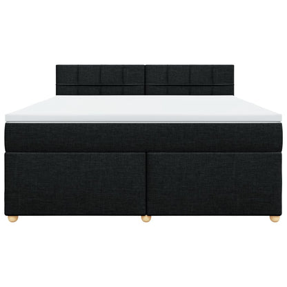 Boxspring met matras stof zwart 180x200 cm