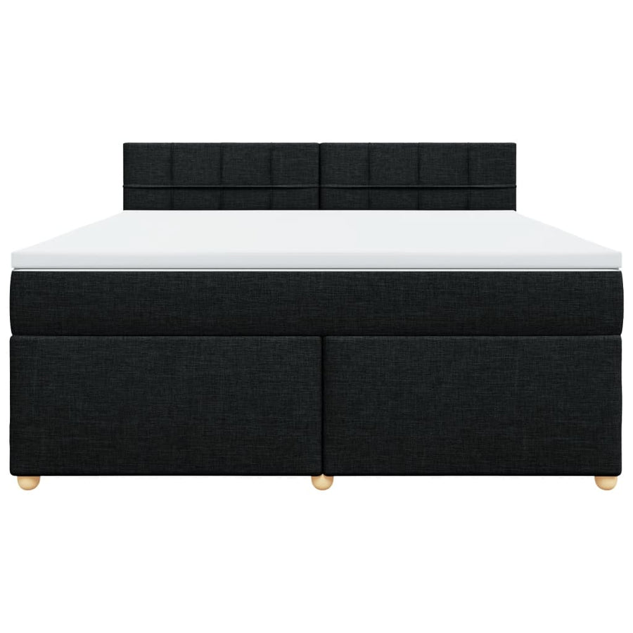 Boxspring met matras stof zwart 180x200 cm