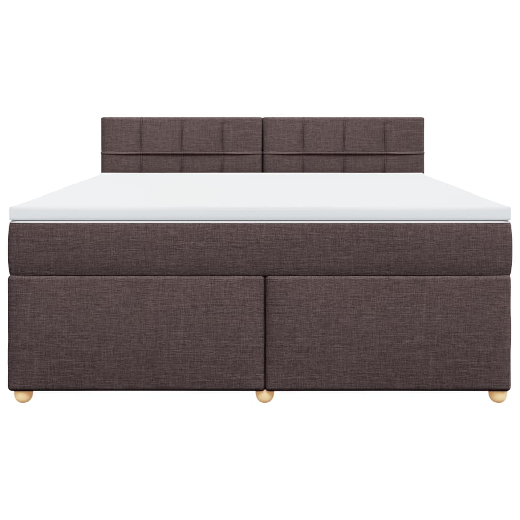 Boxspring met matras stof donkerbruin 180x200 cm