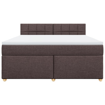 Boxspring met matras stof donkerbruin 180x200 cm