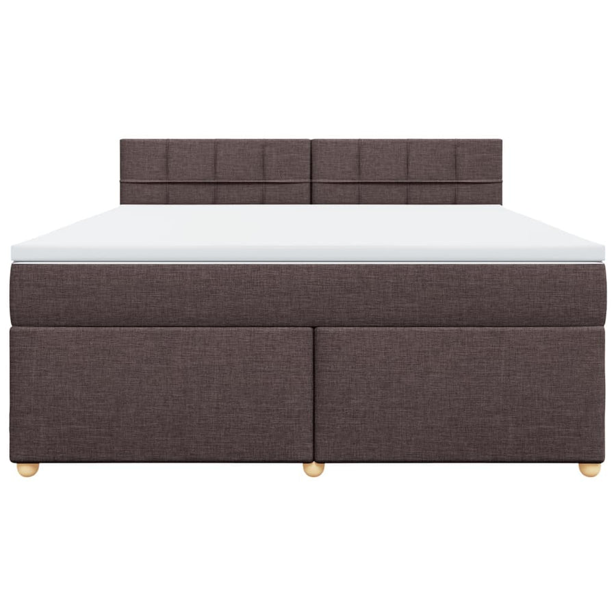 Boxspring met matras stof donkerbruin 180x200 cm