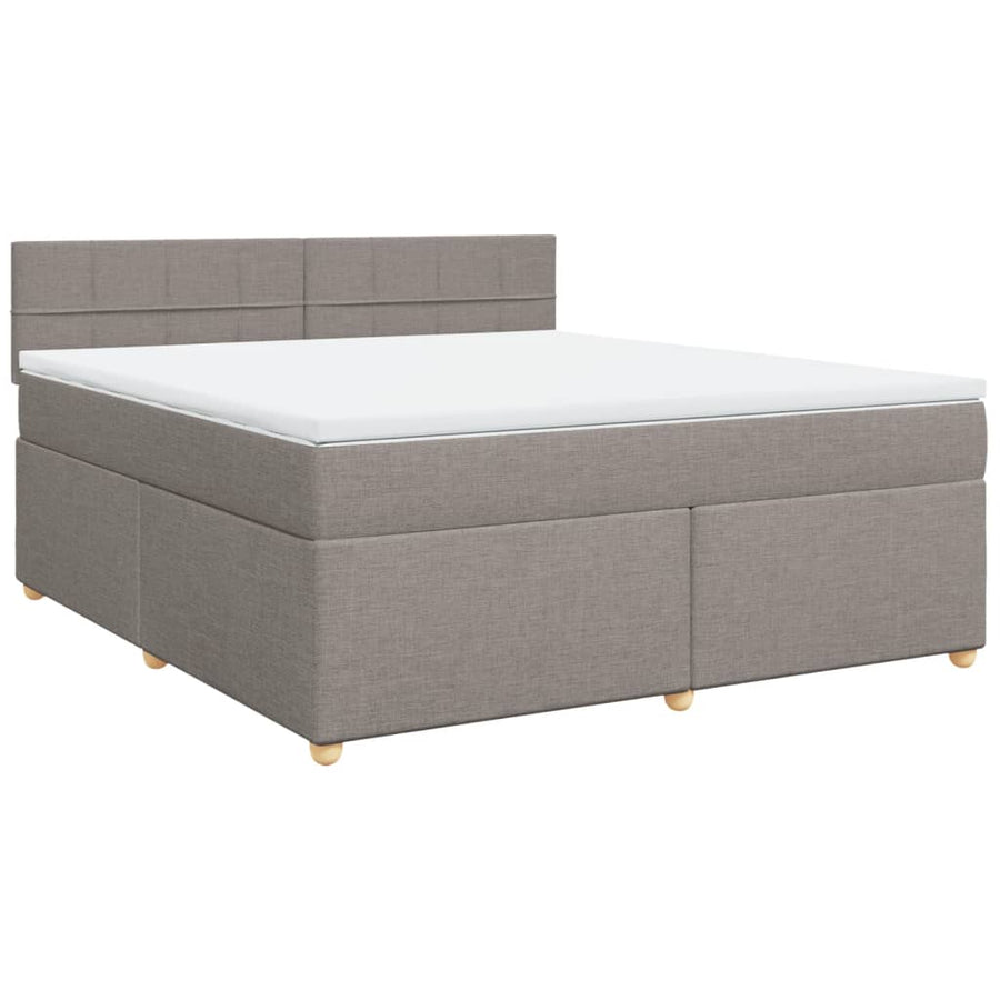 Boxspring met matras stof taupe 180x200 cm