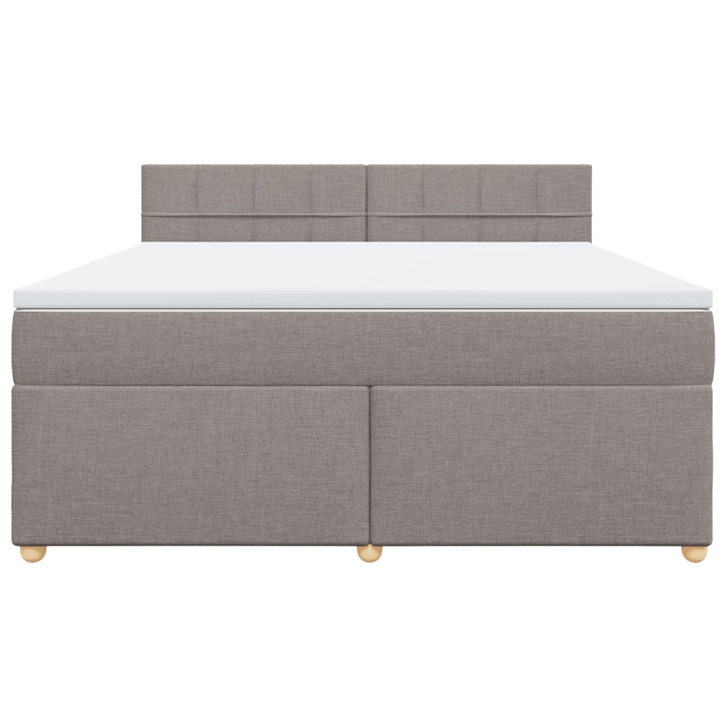 Boxspring met matras stof taupe 180x200 cm