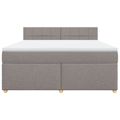Boxspring met matras stof taupe 180x200 cm