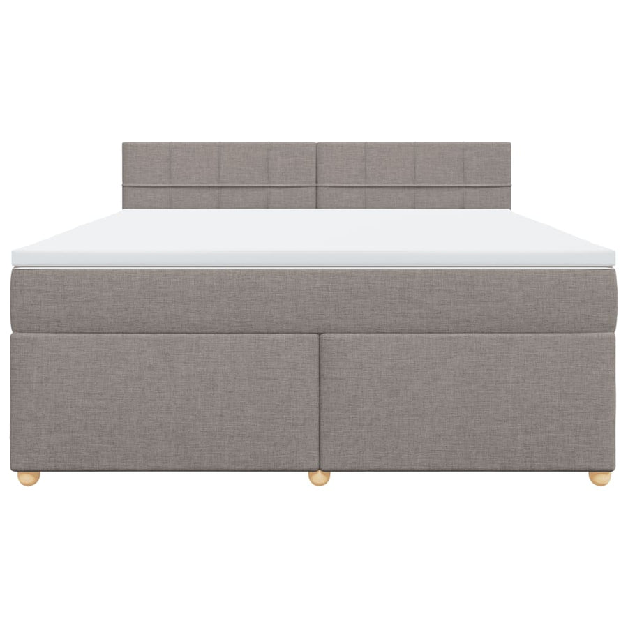 Boxspring met matras stof taupe 180x200 cm