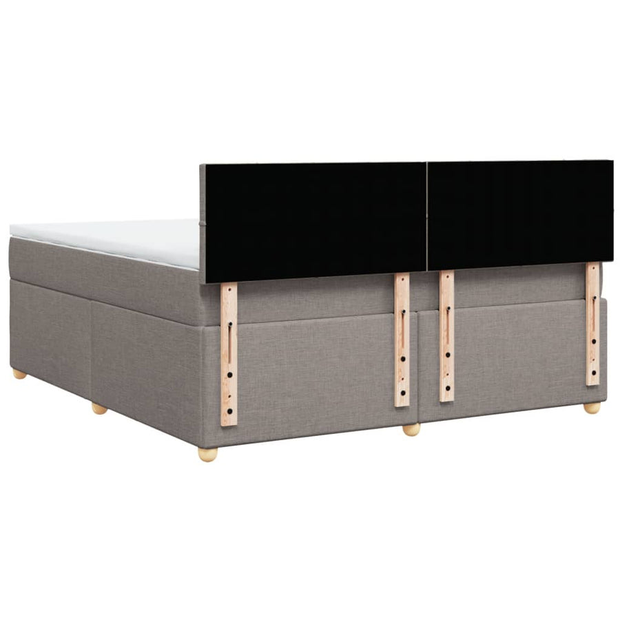 Boxspring met matras stof taupe 180x200 cm