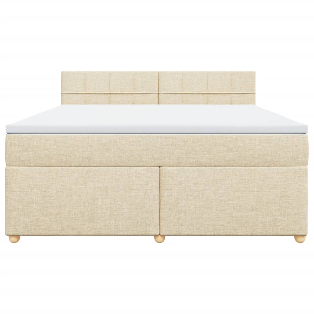 Boxspring met matras stof crèmekleurig 180x200 cm