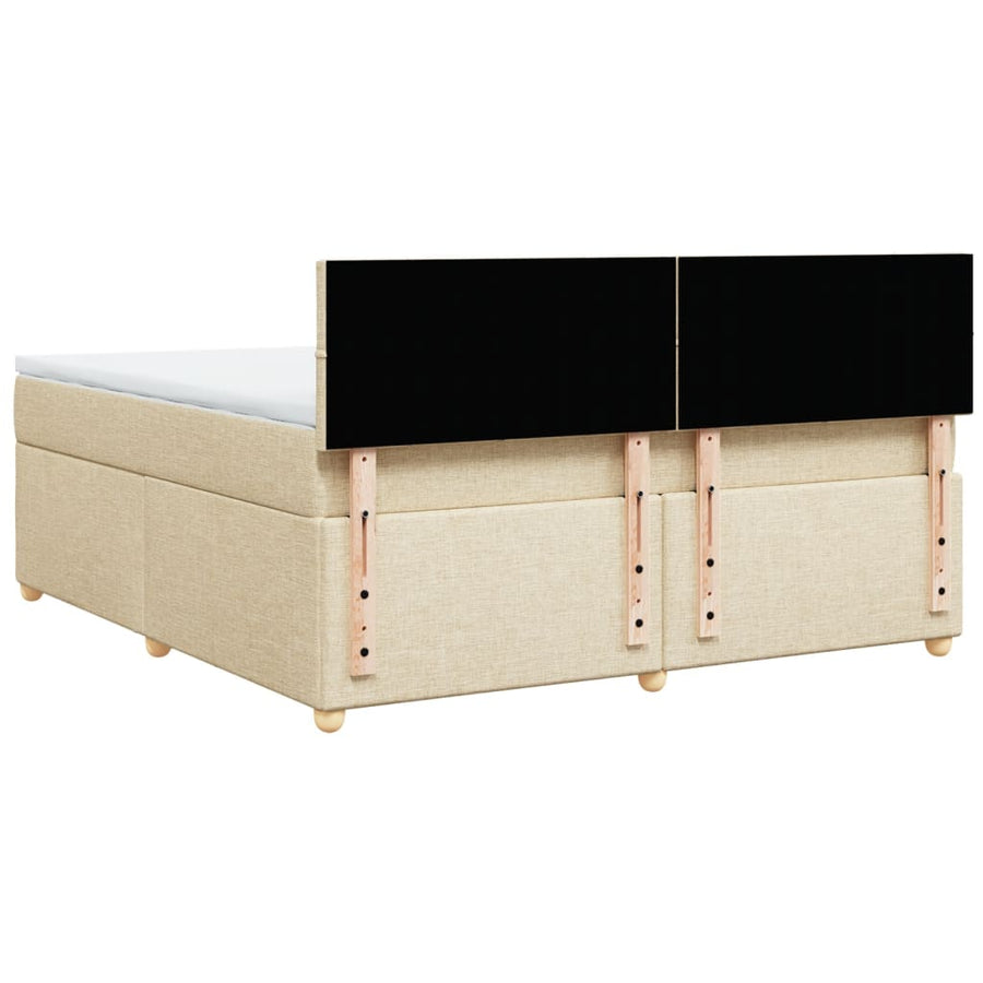 Boxspring met matras stof crèmekleurig 180x200 cm