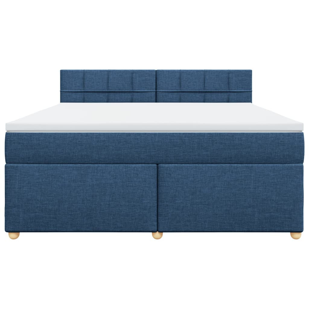 Boxspring met matras stof blauw 180x200 cm
