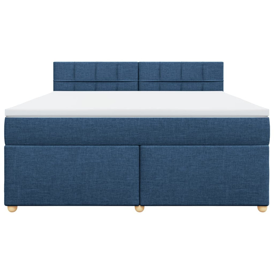 Boxspring met matras stof blauw 180x200 cm