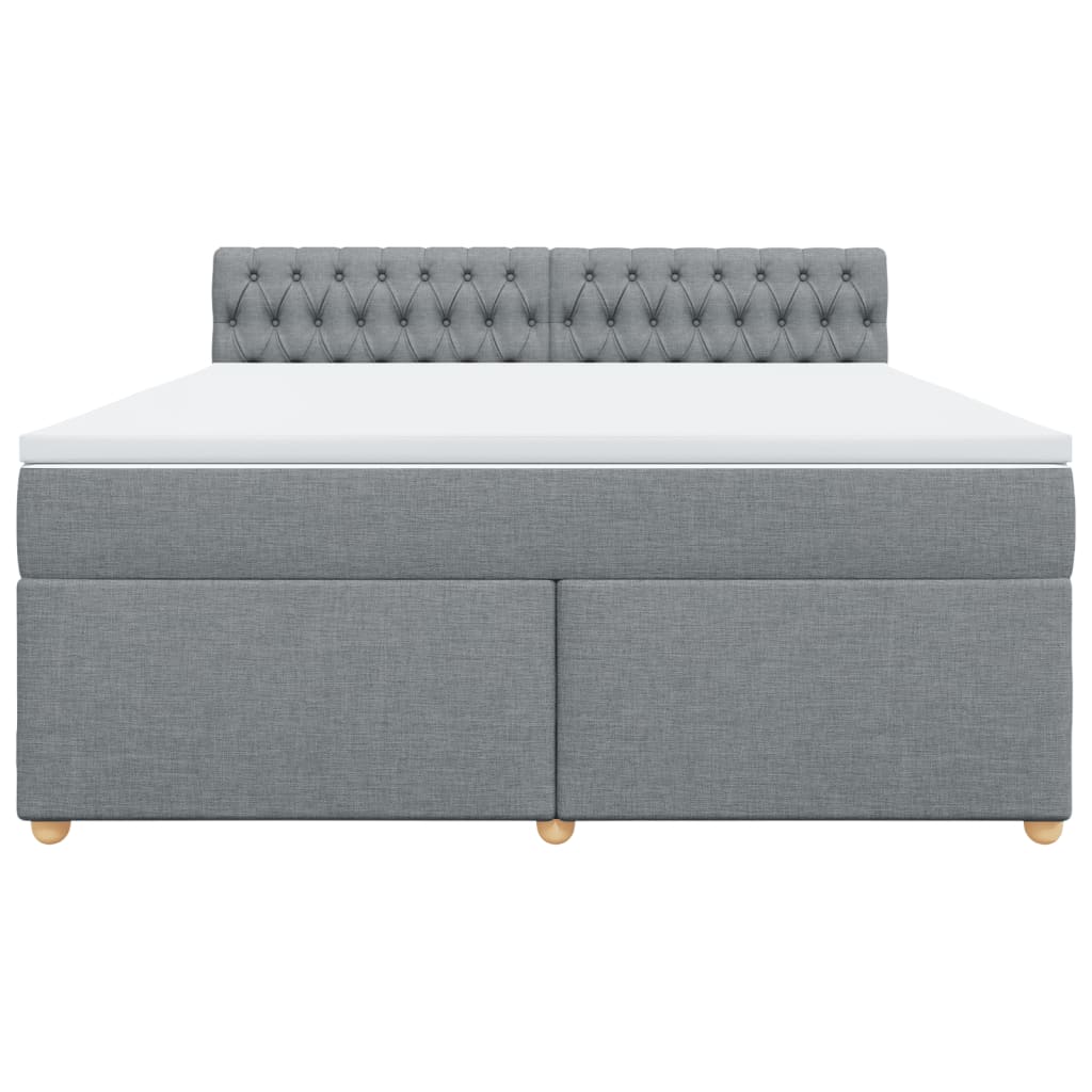 Boxspring met matras stof lichtgrijs 180x200 cm