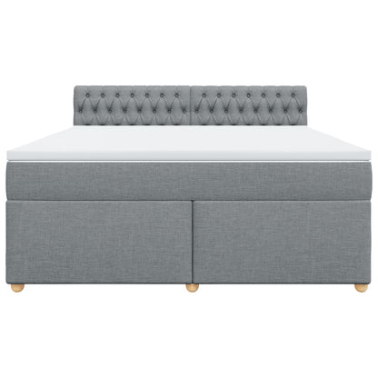 Boxspring met matras stof lichtgrijs 180x200 cm