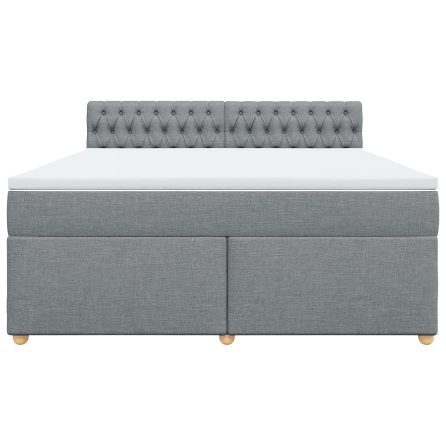 Boxspring met matras stof lichtgrijs 180x200 cm