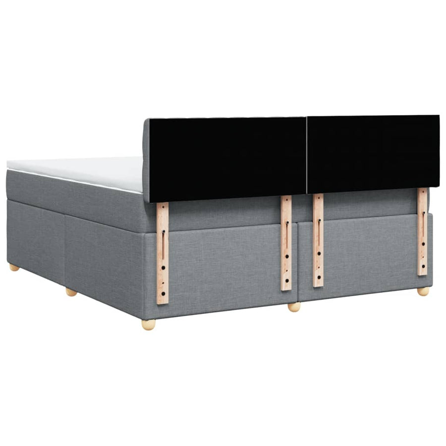 Boxspring met matras stof lichtgrijs 180x200 cm