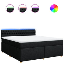 Boxspring met matras stof zwart 180x200 cm