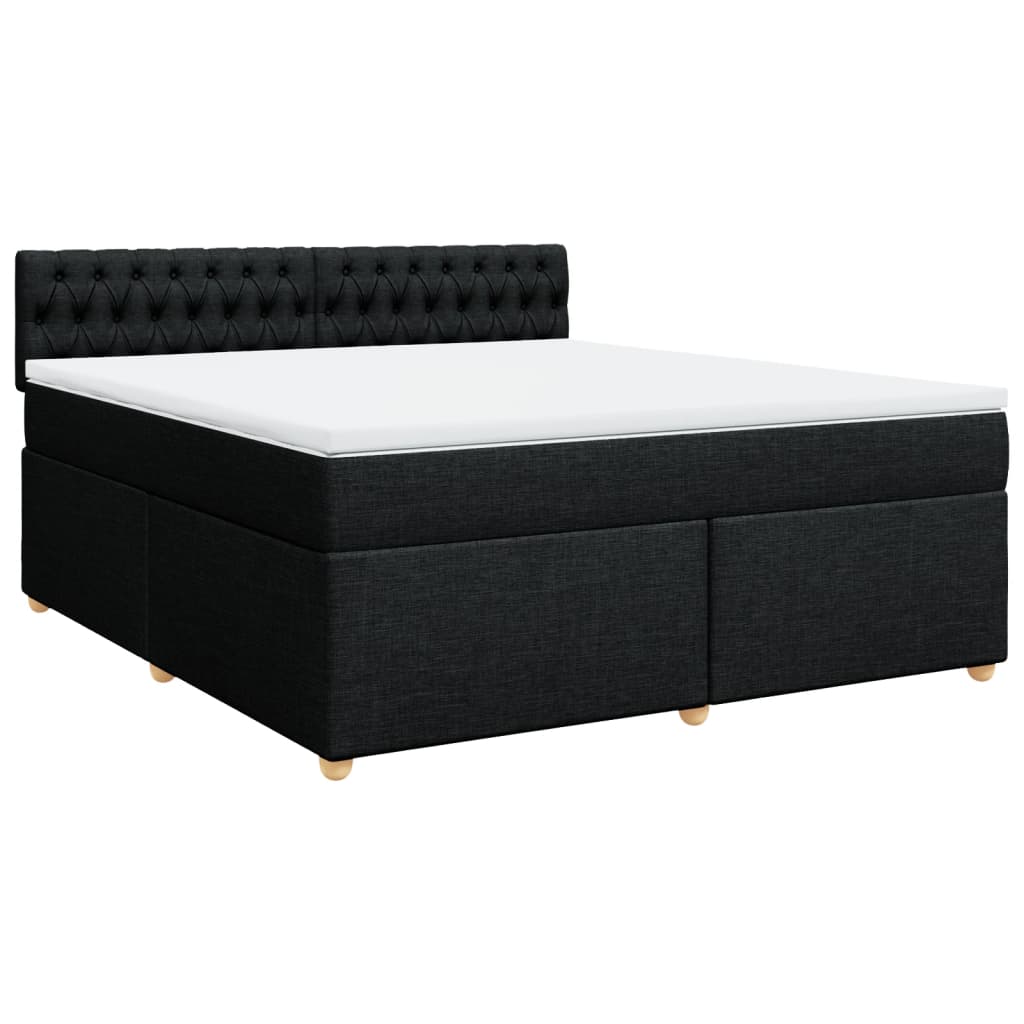 Boxspring met matras stof zwart 180x200 cm