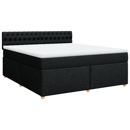Boxspring met matras stof zwart 180x200 cm