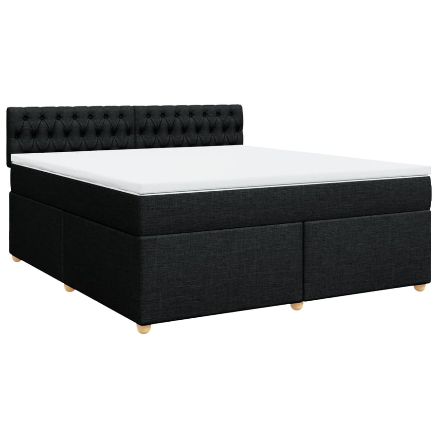 Boxspring met matras stof zwart 180x200 cm