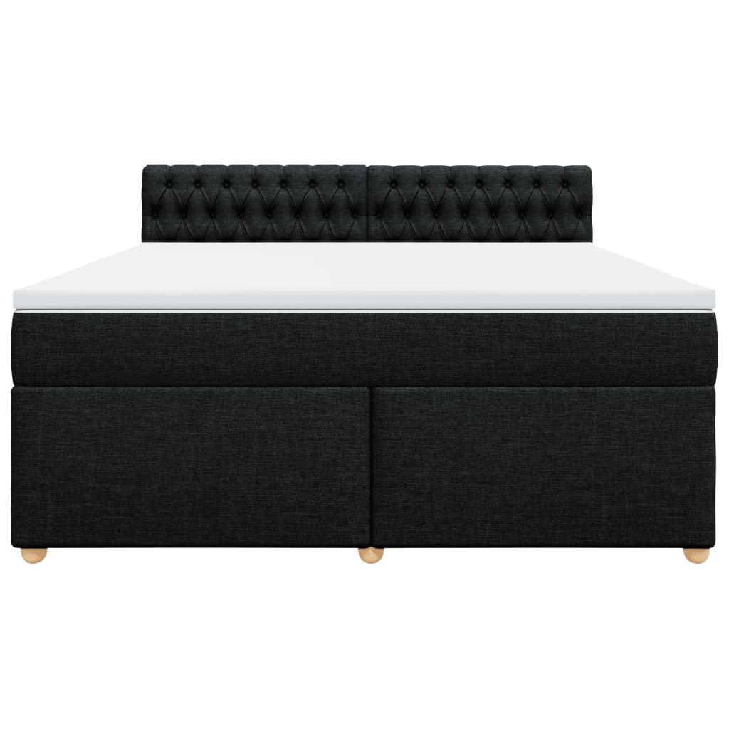 Boxspring met matras stof zwart 180x200 cm